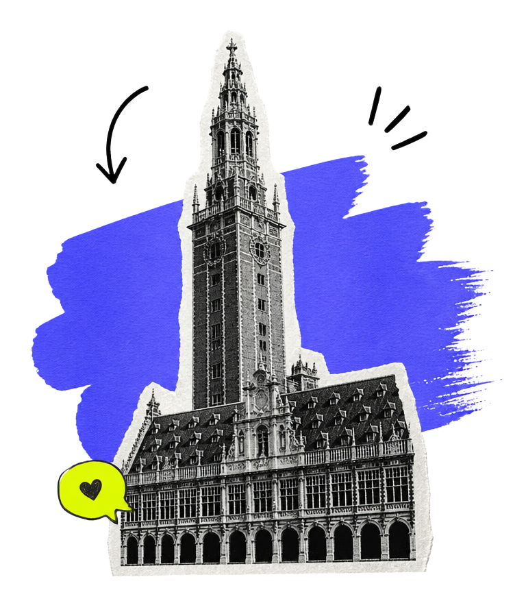 Leuven University Library tower collage